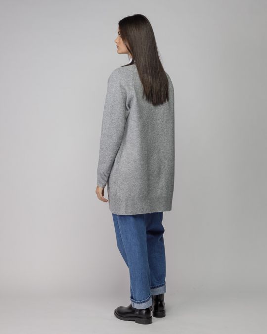 GREY WOMEN'S KNITTED CARDIGAN 2D25FW6553KA1101