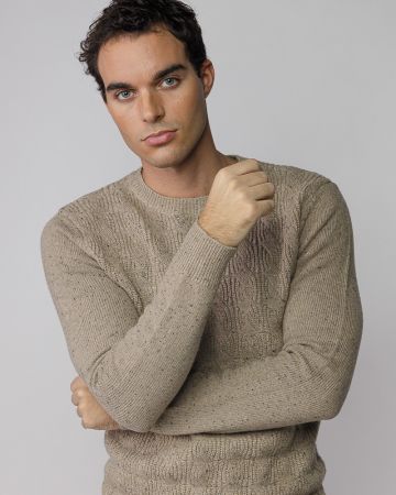 GREY MEN'S KNITTED SWEATER 1D25FW6035LS1101