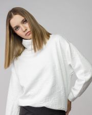 WHITE WOMEN'S JACQUARD SWEATER