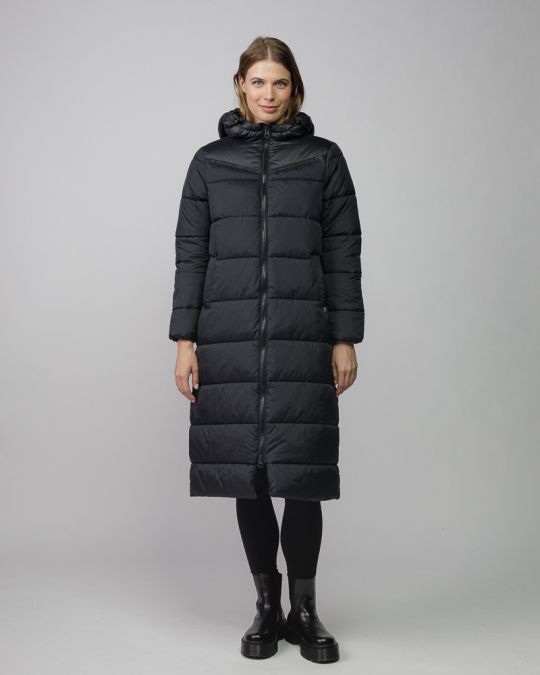 BLACK WOMEN'S LONG WINTER COAT 2D25FW3520KA1600