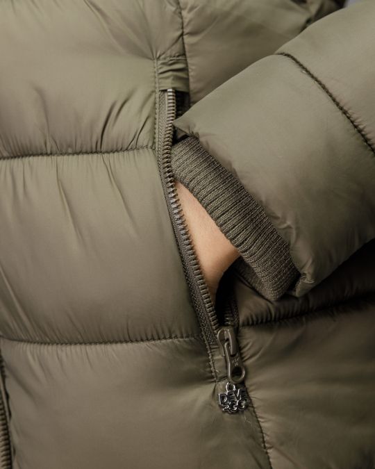 KHAKI WOMEN'S LONG WINTER COAT 2D25FW3515KA1600