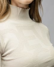 BEIGE WOMEN'S KNITTED SWEATER