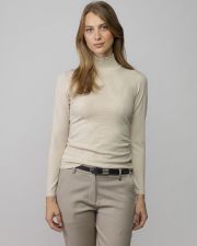 BEIGE WOMEN'S KNITTED SWEATER