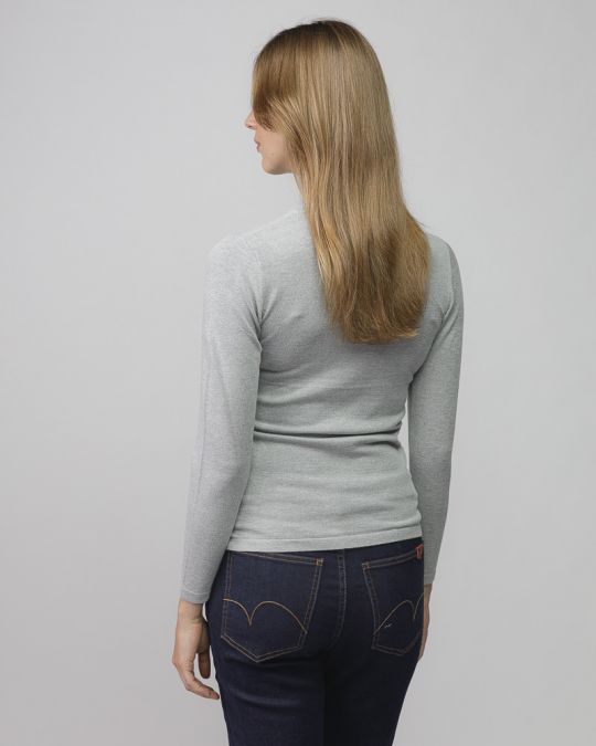 GREY WOMEN'S KNITTED SWEATER 2D25FW6543LS1101