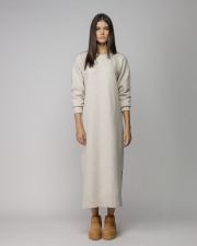 BEIGE WOMEN'S KNITTED DRESS