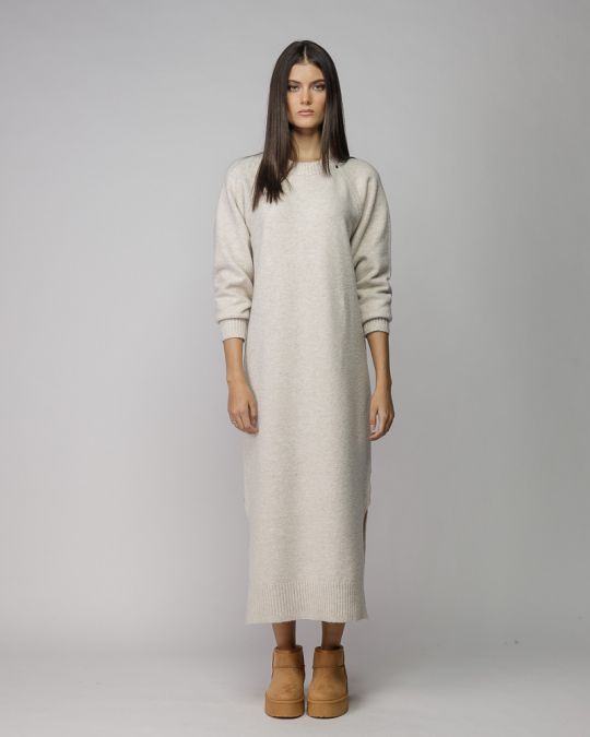 BEIGE WOMEN'S KNITTED DRESS 2D25FW9556DR1101