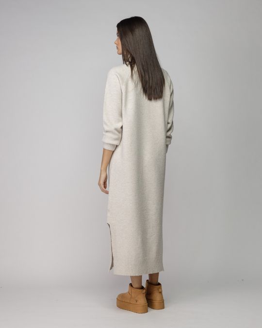 BEIGE WOMEN'S KNITTED DRESS 2D25FW9556DR1101