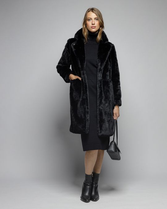 BLACK WOMEN'S KNITTED DRESS 2D25FW9557DR1101