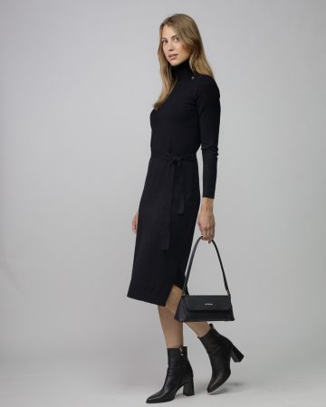 BLACK WOMEN'S KNITTED DRESS 2D25FW9557DR1101