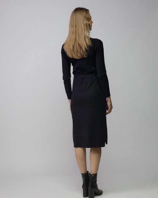 BLACK WOMEN'S KNITTED DRESS 2D25FW9557DR1101