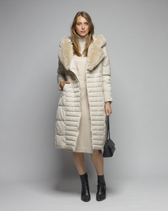 BEIGE WOMEN'S KNITTED DRESS 2D25FW9557DR1101