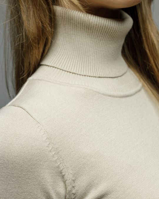 BEIGE WOMEN'S KNITTED DRESS 2D25FW9557DR1101