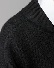 BLACK WOMEN'S KNITTED PONCHO