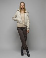 BEIGE WOMEN'S LONG SLEEVE POLO SHIRT