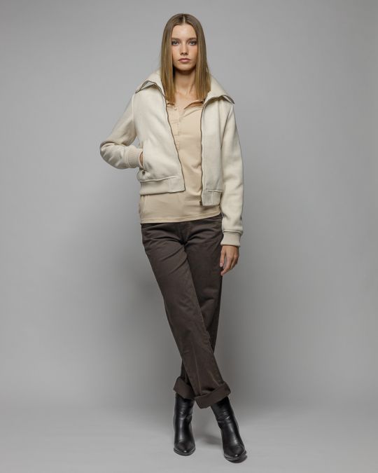 BEIGE WOMEN'S LONG SLEEVE POLO SHIRT 2D25FW4566LS0205