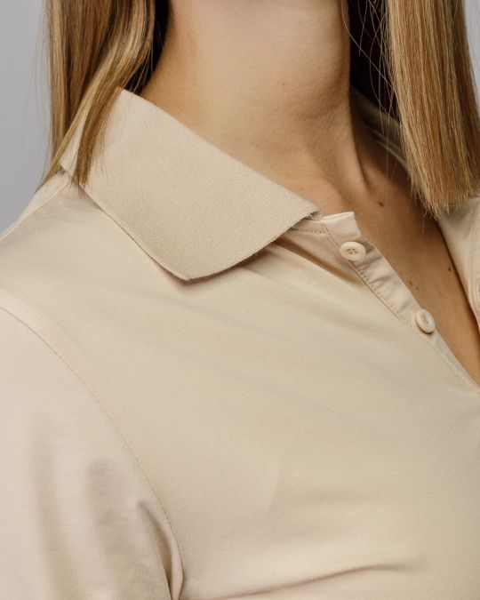 BEIGE WOMEN'S LONG SLEEVE POLO SHIRT 2D25FW4566LS0205