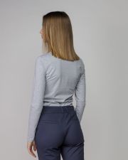 GREY WOMEN'S LONG SLEEVE POLO SHIRT