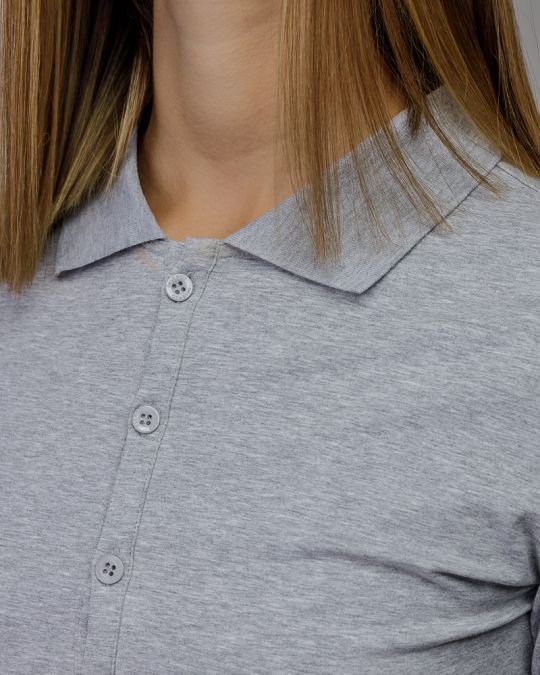GREY WOMEN'S LONG SLEEVE POLO SHIRT 2D25FW4566LS0205