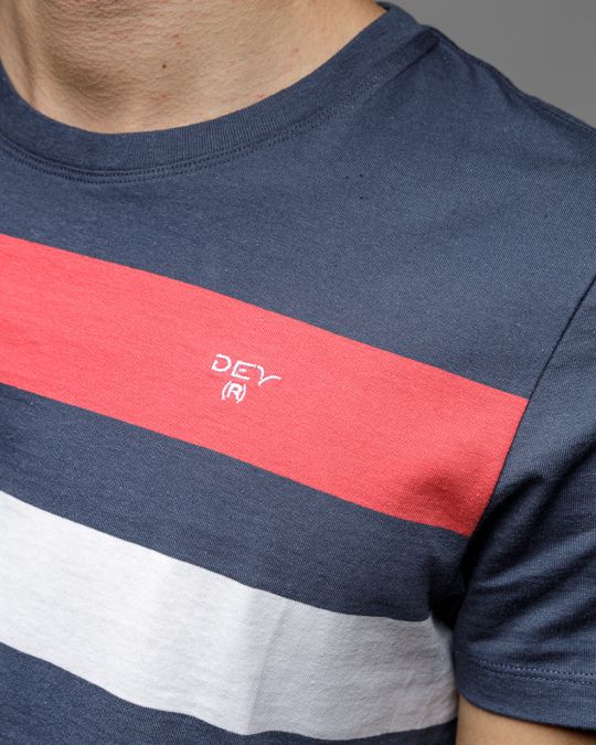 MULTICOLOR MEN'S STRIPED SHORT SLEEVE T-SHIRT 1D25FW4056SS0105