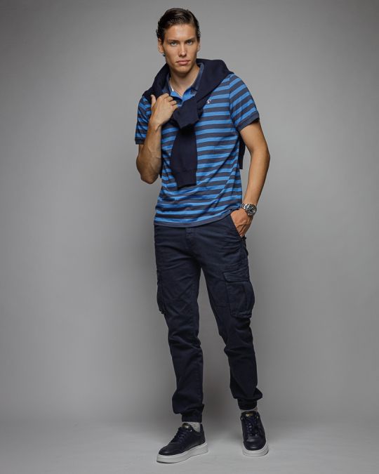 BLUE MEN'S SHORT SLEEVE POLO SHIRT 1D25FW4055SS0105