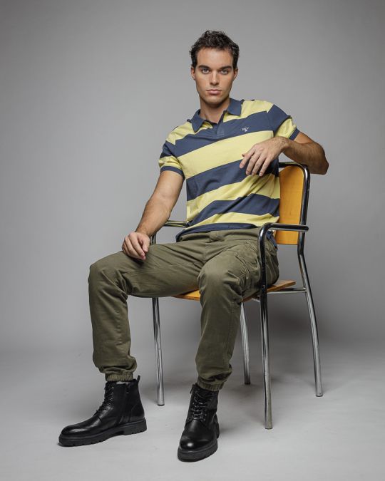 YELLOW MEN'S SHORT SLEEVE POLO SHIRT 1D25FW4055SS0105