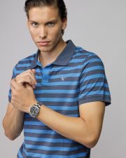 BLUE MEN'S SHORT SLEEVE POLO SHIRT