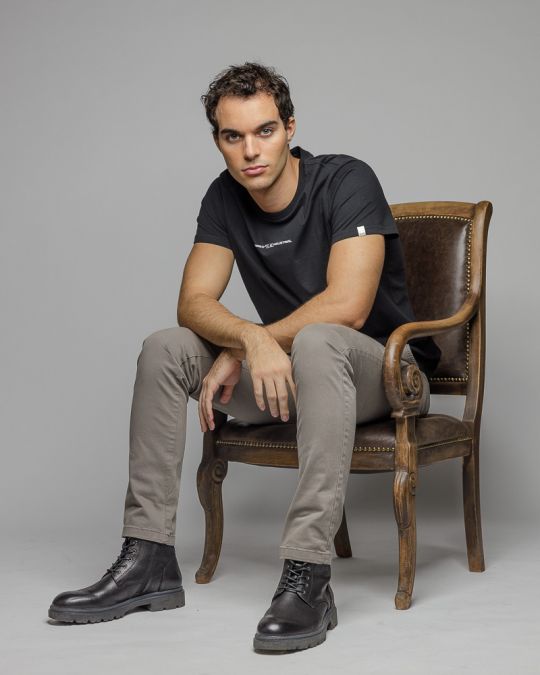 BLACK MEN'S SHORT SLEEVE T-SHIRT 1D25FW4045SS0104