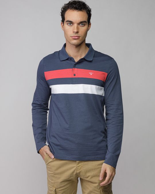 MULTICOLOR MEN'S LONG SLEEVE POLO SHIRT 1D25FW4007LS0105