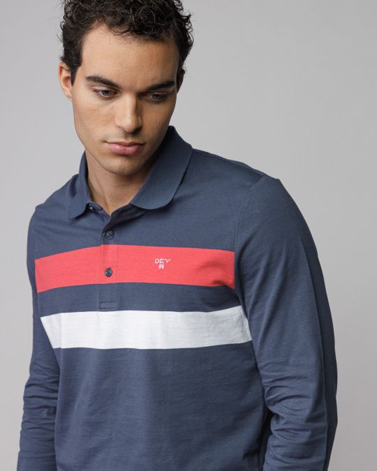 MULTICOLOR MEN'S LONG SLEEVE POLO SHIRT 1D25FW4007LS0105