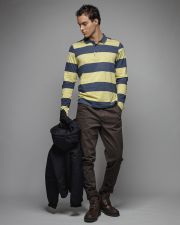 YELLOW MEN'S LONG SLEEVE POLO SHIRT