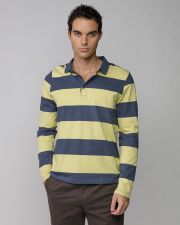 YELLOW MEN'S LONG SLEEVE POLO SHIRT