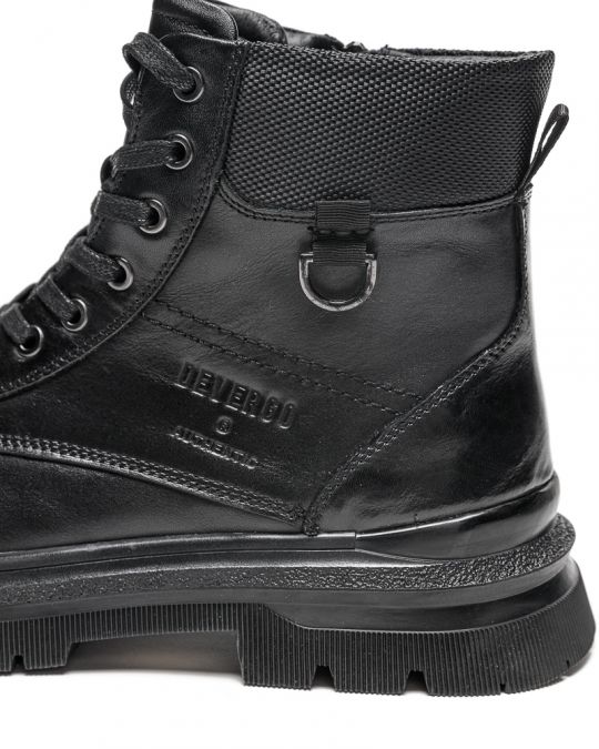 BLACK MEN'S LEATHER BOOTS - AUSTIN DE25FW6042LE MZ