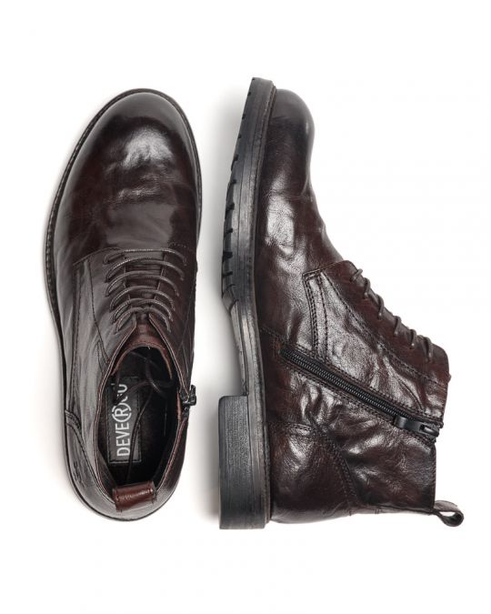 BROWN MEN'S LEATHER BOOTS - GERARD DE25FW6045LE WR