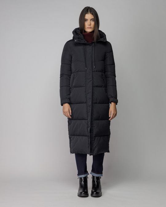 BLACK WOMEN'S LONG WINTER COAT 2D25FW3570KA1600