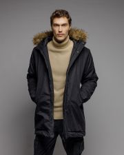 BLACK MEN'S LONG COAT