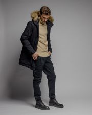 BLACK MEN'S LONG COAT