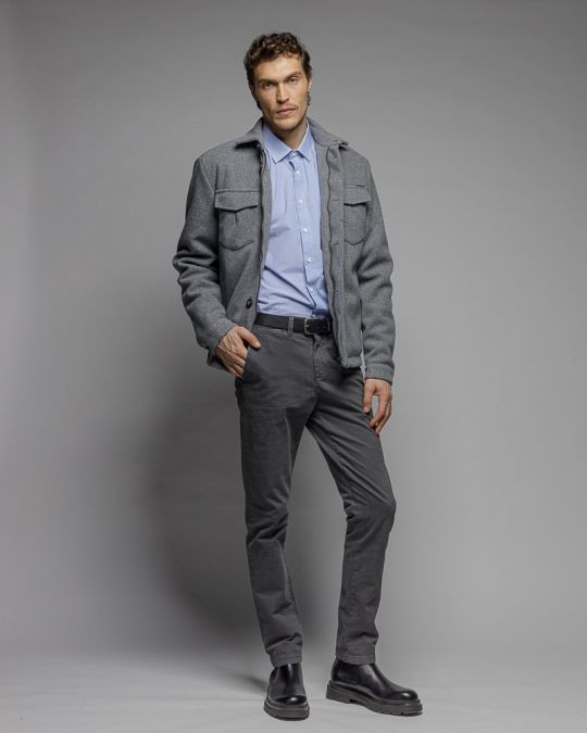 GREY MEN'S FABRIC JACKET 1D25FW3025KA8100