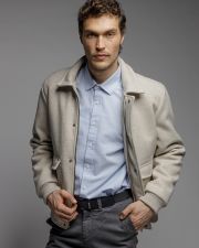 BEIGE MEN'S FABRIC JACKET