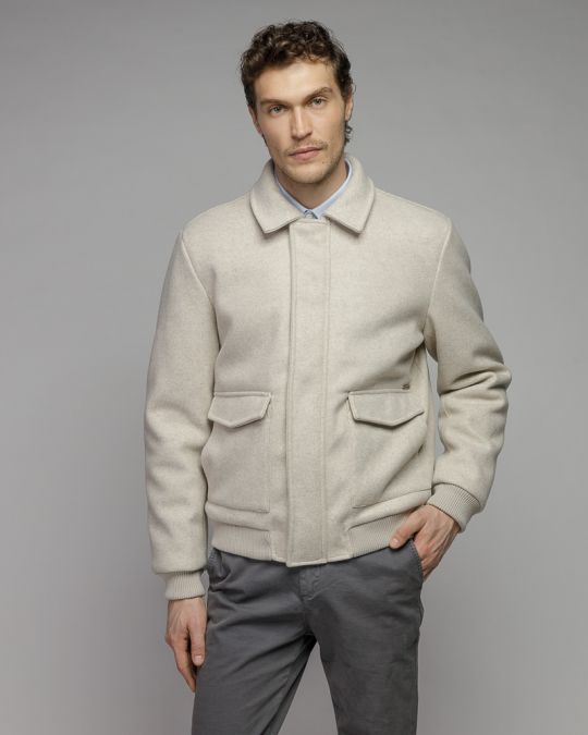 BEIGE MEN'S FABRIC JACKET 1D25FW3026KA8100