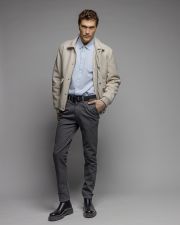 BEIGE MEN'S FABRIC JACKET