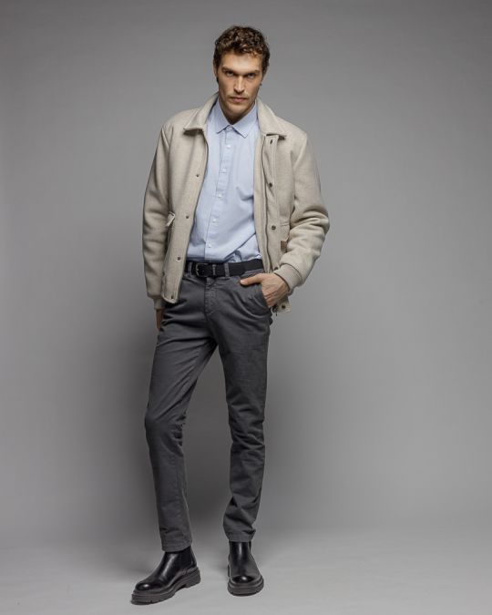 BEIGE MEN'S FABRIC JACKET 1D25FW3026KA8100