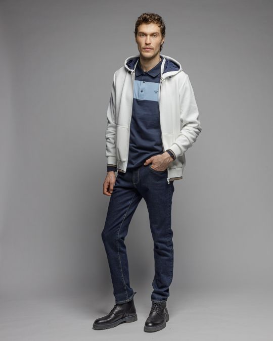 WHITE MEN'S ZIP SWEATER 1D25FW4097KA0701