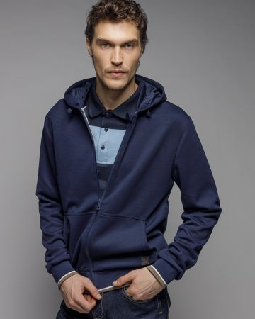 BLUE MEN'S ZIP SWEATER 1D25FW4097KA0701