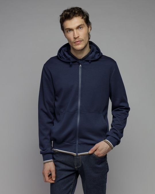 BLUE MEN'S ZIP SWEATER 1D25FW4097KA0701