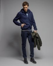 BLUE MEN'S ZIP SWEATER