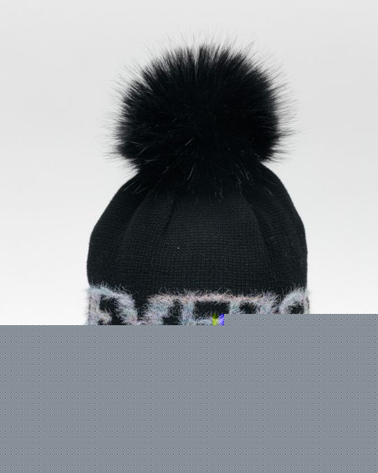 BLACK WOMEN'S KNITTED BEANIE 2D25FW8505HA1101