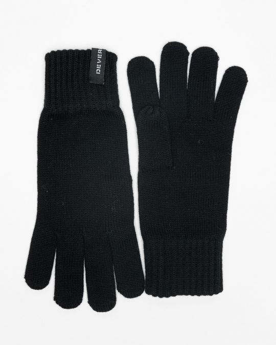 BLACK MEN'S KNITTED GLOVES 1D25FW8021KE1101