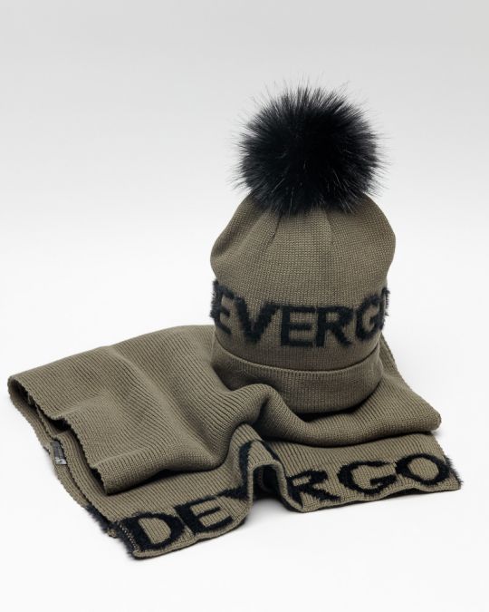 KHAKI WOMEN'S KNITTED BEANIE 2D25FW8505HA1101