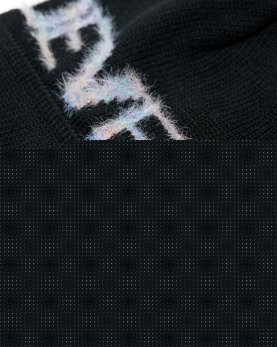 BLACK WOMEN'S KNITTED BEANIE 2D25FW8505HA1101