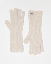 BEIGE WOMEN'S KNITTED GLOVES
